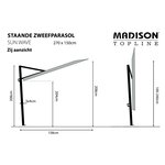 Madison Parasol de balcon Sun Wave 270 x 150 cm Écru PAC3P016