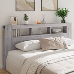 vidaXL Tête de lit à LED sonoma gris 200x18 5x103 5 cm bois ingénierie
