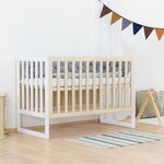 Lit bébé NAPPY 60 x 120 blanc et naturel