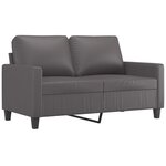vidaXL Ensemble de canapés 3 Pièces avec coussins Gris Similicuir