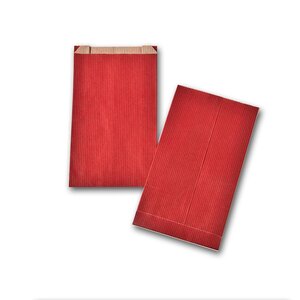 Boîte de 250 pochettes cadeau à soufflet rouges 120x200 60 g/m² gpv