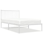 vidaXL Cadre de lit métal avec tête de lit blanc 100x190 cm