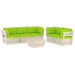vidaXL Salon de jardin palette 6 Pièces avec coussins bois d'épicéa