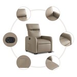 vidaXL Fauteuil inclinable électrique cappuccino similicuir