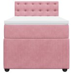 vidaXL Sommier à lattes de lit avec matelas Rose 100x200 cm Velours