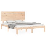 vidaXL Cadre de lit avec tête de lit 160x200 cm bois massif