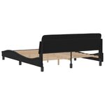 vidaXL Cadre de lit avec tête de lit Noir 160x200 cm Similicuir
