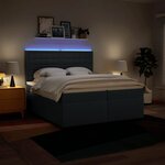vidaXL Sommier à lattes de lit avec matelas Bleu 200x200 cm Tissu