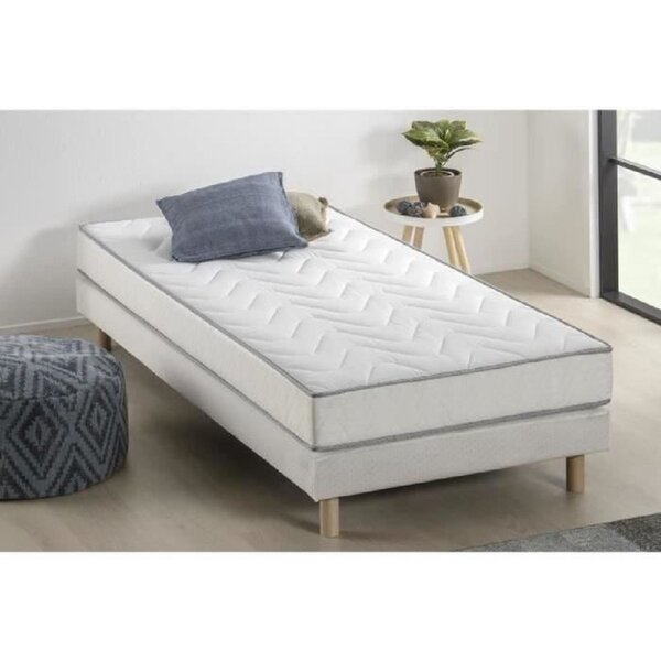 Ensemble sommier + matelas 90 x 190 - 5 zones et mémoire de forme - 16 cm