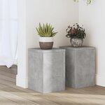 vidaXL Supports pour plantes 2 Pièces gris béton bois d'ingénierie