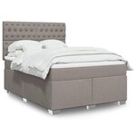 vidaXL Sommier à lattes de lit avec matelas Taupe 160x200 cm Tissu
