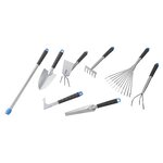 HI Ensemble d'outils de jardin 8 Pièces Argenté Métal