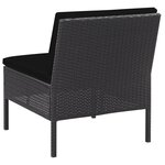 vidaXL Salon de jardin 5 Pièces avec coussins résine tressée noir
