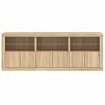 vidaXL Buffet avec lumières LED chêne sonoma 181 5x37x67 cm