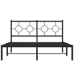 vidaXL Cadre de lit métal avec tête de lit noir 135x190 cm