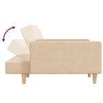 vidaXL Canapé-lit à 2 places avec deux oreillers crème tissu
