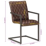 vidaXL Chaises à manger cantilever lot de 2 marron cuir véritable