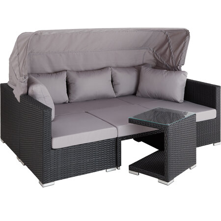 Tectake Canapé de jardin SAINT MARIN modulable - noir