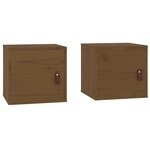 vidaXL Armoires murales 2Pièces Marron miel 31 5x30x30 cm Bois pin massif