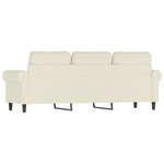 vidaXL Canapé à 3 places Crème 180 cm Velours