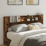 vidaXL Armoire tête de lit avec LED chêne fumé 180x16 5x103 5 cm