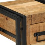 Table d'appoint vidaXL avec tiroir Noir 30x30x40 cm Bois de manguier massif