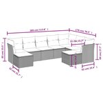 vidaXL Salon de jardin avec coussins 9 Pièces beige résine tressée