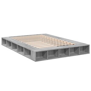 vidaXL Cadre de lit sonoma gris 140x200 cm bois d'ingénierie