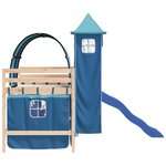 vidaXL Lit mezzanine enfants avec tour bleu 80x200cm bois pin massif