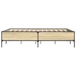 vidaXL Cadre de lit chêne sonoma 150x200 cm bois d'ingénierie et métal