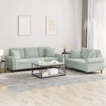 vidaXL Ensemble de canapés 2 Pièces avec coussins gris clair velours