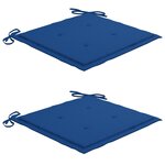 vidaXL Chaises de jardin et coussins bleu royal lot de 2 Bois de teck