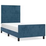 vidaXL Cadre de lit avec tête de lit Bleu foncé 90x200 cm Velours