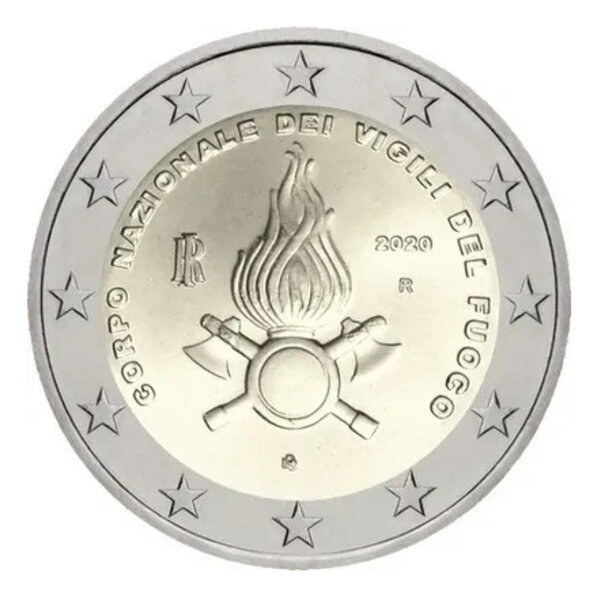 2 euros commémorative Italie 2020 - Corps national des sapeurs pompiers.