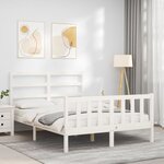 vidaXL Cadre de lit avec tête de lit blanc 120x200 cm bois massif