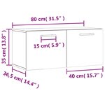 vidaXL Armoire murale gris béton 80x36 5x35 cm bois d'ingénierie