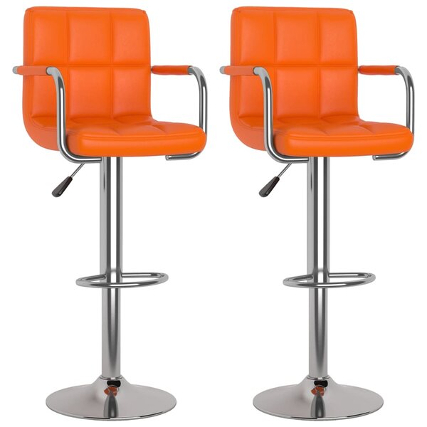 vidaXL Tabourets de bar lot de 2 orange similicuir