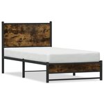 vidaXL Cadre de lit en métal sans matelas chêne fumé 90x200 cm