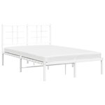 vidaXL Cadre de lit métal avec tête de lit blanc 120x190 cm