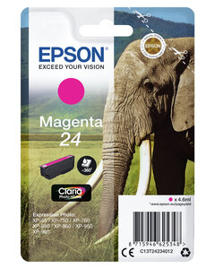 Epson 24 magenta ink 24 cartouche encre magenta capacite standard 4.6ml 360 pages 1-pack rf-am blister