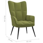 vidaXL Chaise de relaxation avec tabouret Vert clair Velours