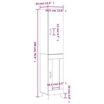 vidaXL Buffet haut Gris béton 34 5x34x180 cm Bois d'ingénierie