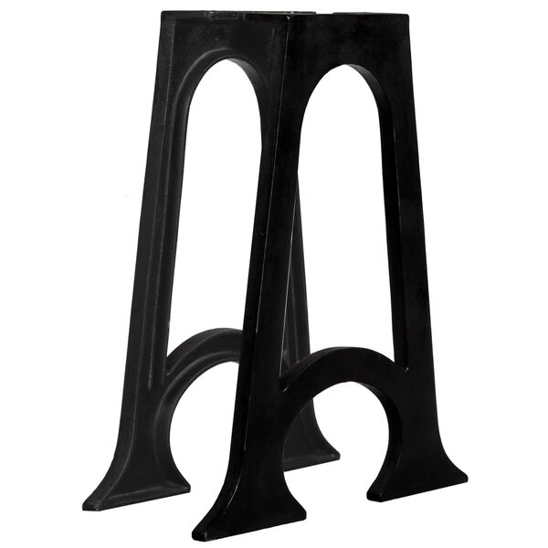 vidaXL 2 pieds de table de salle à manger Base voûtée Cadre en A Fonte