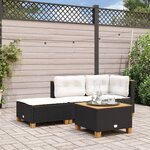 vidaXL Tabouret de jardin et coussin noir 63 5x56x32 cm résine tressée