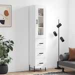 vidaXL Buffet haut Blanc 34 5x34x180 cm Bois d'ingénierie