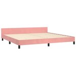 vidaXL Cadre de lit et tête de lit sans matelas rose 200x200cm velours
