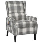 vidaXL Fauteuil de massage inclinable gris blanc tissu