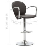 vidaXL Tabourets de bar avec accoudoir lot de 2 marron similicuir
