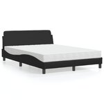 vidaXL Lit avec matelas noir 140x190 cm similicuir