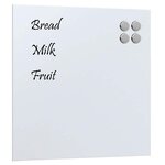vidaXL Tableau noir magnétique mural blanc 40x40 cm verre trempé